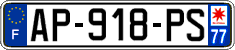 French license plate, SIV (ordinary)