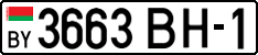 License plate Belarus, Cars (2004)
