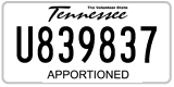 Tennessee, Apportioned