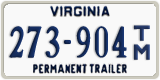 Virginia, Permanent Trailer (123-456 T/A)