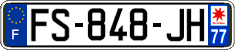 French license plate, SIV (ordinary)