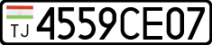 License plate of Tajikistan, Private owners (2009)