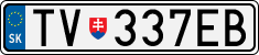 License plate of Slovakia, Cars