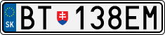 License plate of Slovakia, Cars