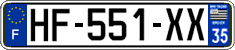 French license plate, SIV (ordinary)