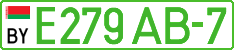 License plate Belarus, Electric vehicles (cars)