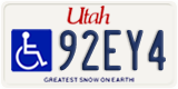 Utah, Vehicles for disabled persons (AB12C/1234A)
