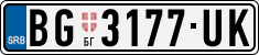License plate of Serbia, Cars