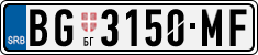 License plate of Serbia, Cars