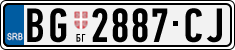 License plate of Serbia, Cars