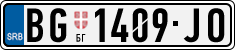 License plate of Serbia, Cars