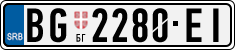 License plate of Serbia, Cars