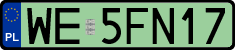 License plates of Poland, Electric vehicles