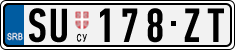 License plate of Serbia, Cars