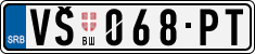 License plate of Serbia, Cars