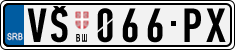 License plate of Serbia, Cars