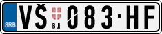 License plate of Serbia, Cars