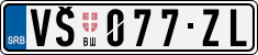 License plate of Serbia, Cars