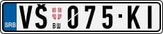License plate of Serbia, Cars