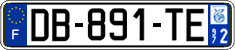 French license plate, SIV (ordinary)
