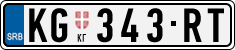 License plate of Serbia, Cars