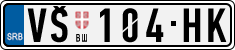 License plate of Serbia, Cars