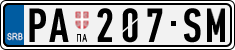 License plate of Serbia, Cars