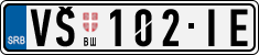 License plate of Serbia, Cars