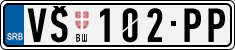 License plate of Serbia, Cars