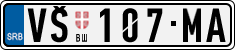 License plate of Serbia, Cars