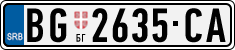 License plate of Serbia, Cars