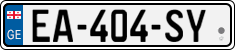 License plate of Georgia, Cars (2014)