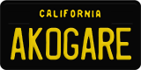 California, Vanity Plates