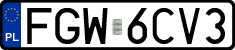 License plates of Poland, Regular car plates