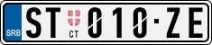 License plate of Serbia, Cars