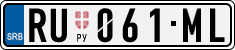 License plate of Serbia, Cars
