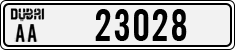 License plate of the UAE, Dubai, Cars