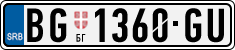 License plate of Serbia, Cars