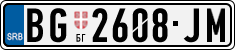 License plate of Serbia, Cars