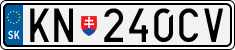 License plate of Slovakia, Cars