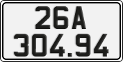 License plate of Vietnam, Cars