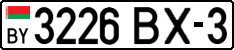 License plate Belarus, Cars (2004)