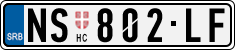 License plate of Serbia, Cars