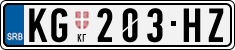 License plate of Serbia, Cars