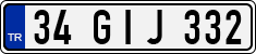 License plate of Turkey, Regular plates
