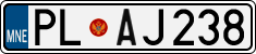 License plate of Montenegro, Cars