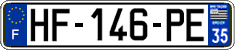 French license plate, SIV (ordinary)