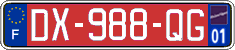 French license plate, SIV (free zones)