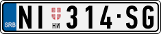 License plate of Serbia, Cars