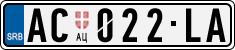 License plate of Serbia, Cars